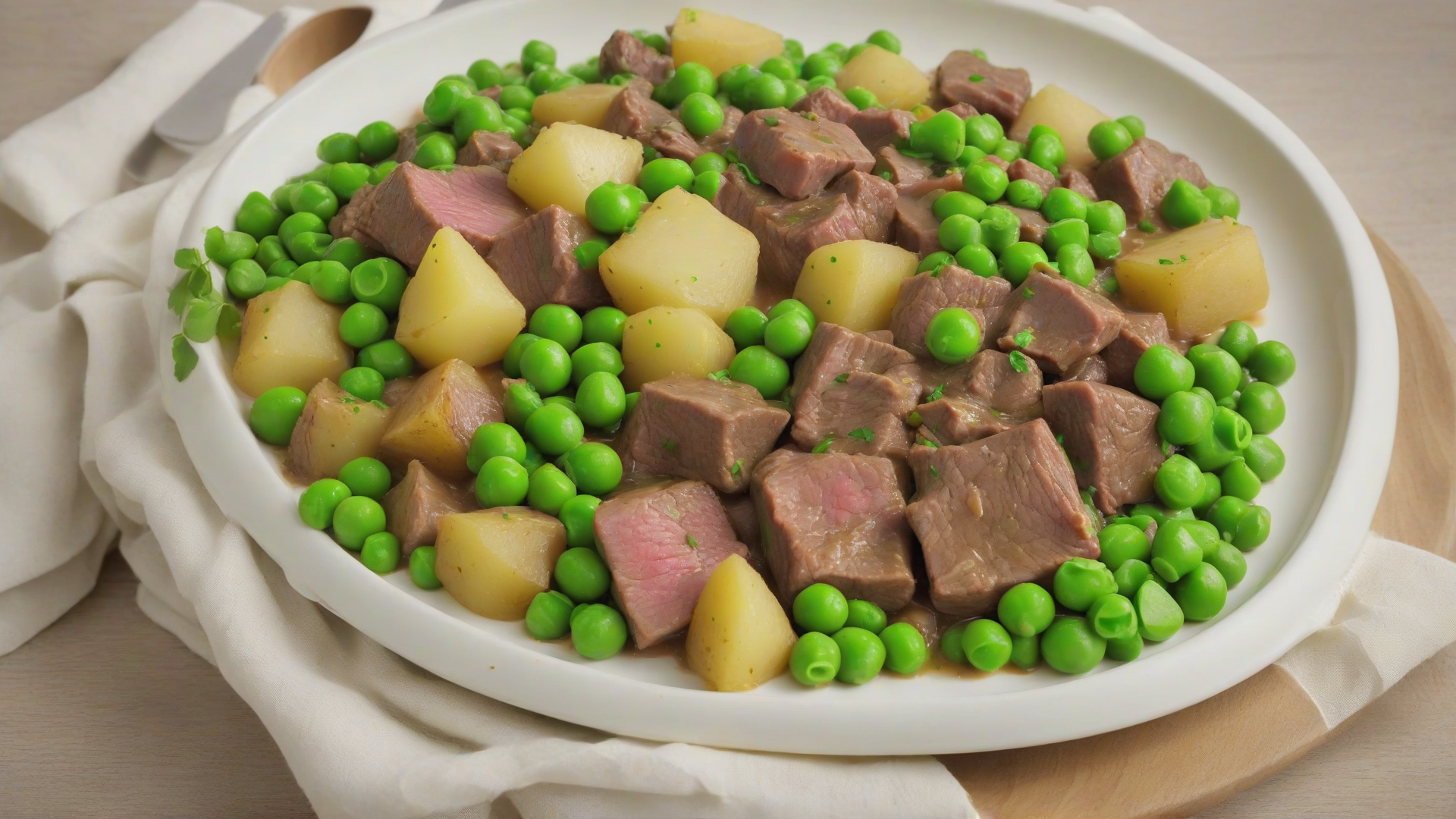 spezzatino con piselli e patate